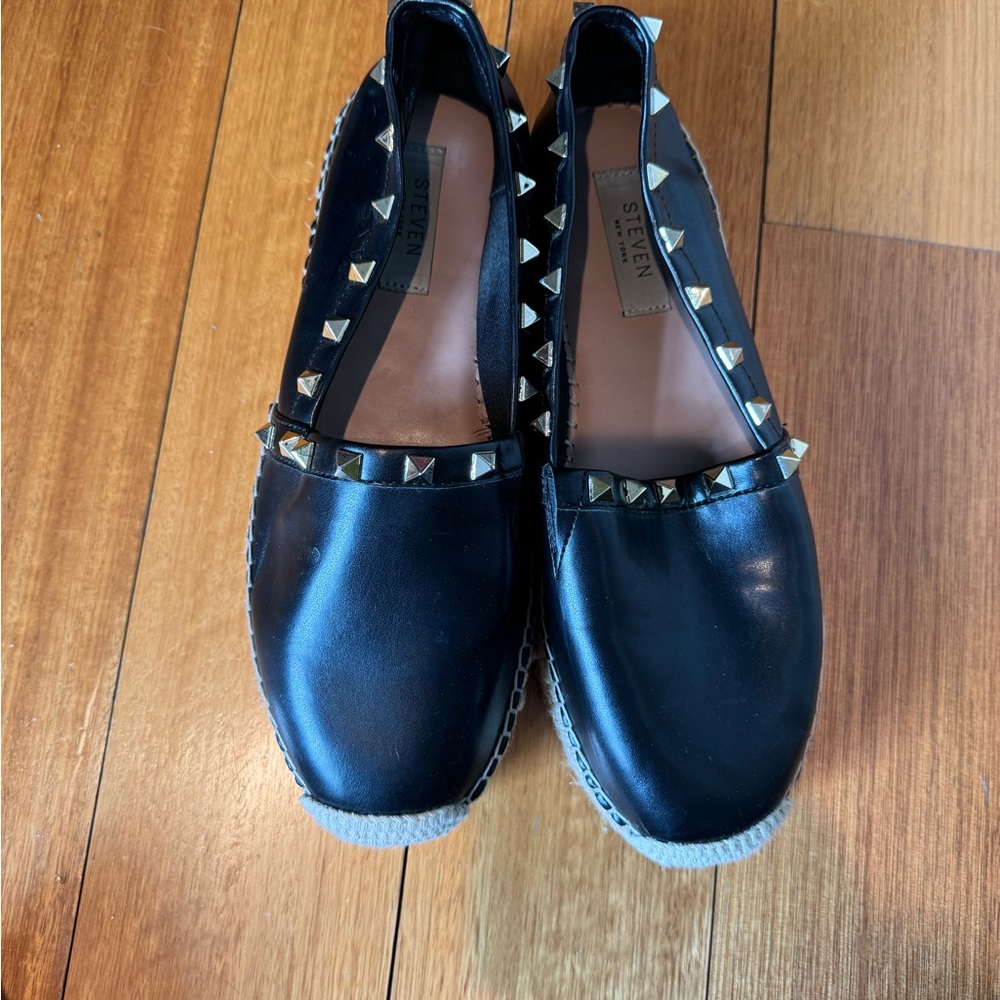 Steve Madden Black Studded Loafers